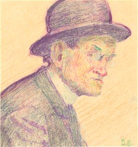 Egon Schiele - Mann mit Melone und Zwicker - 1910