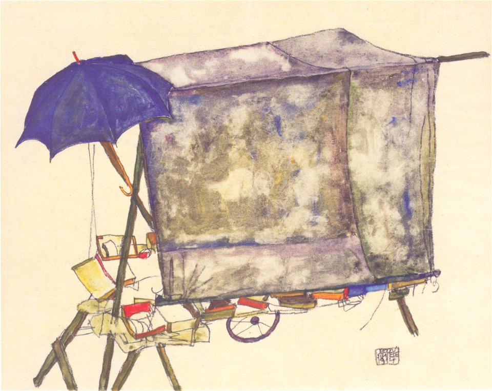Egon Schiele - Marktstand - 1914