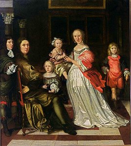 Eglon van der Neer - Family Portrait - WGA16500. Free illustration for personal and commercial use.