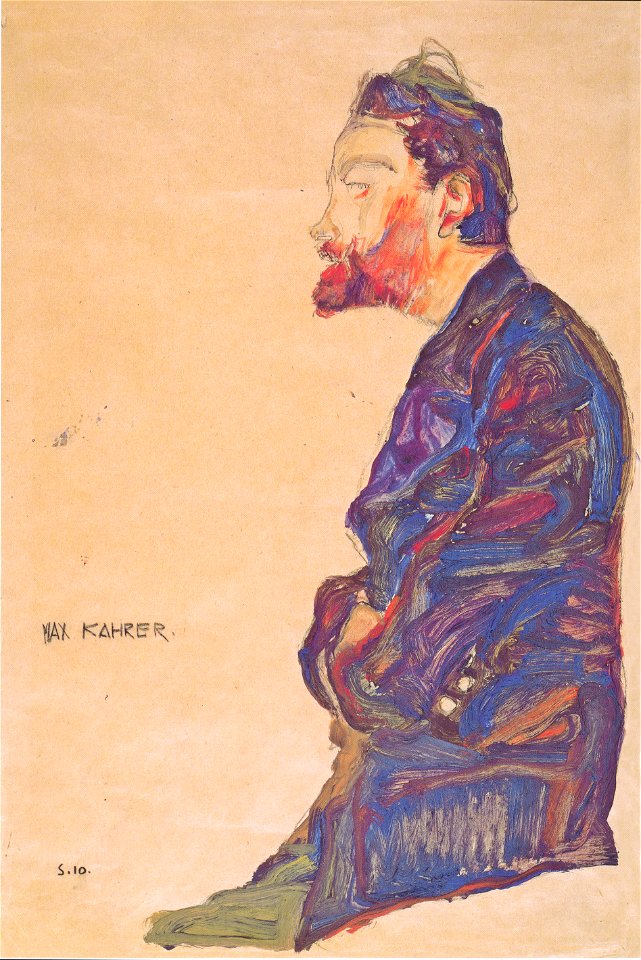 Egon Schiele - Max Kahrer im Profil - 1910