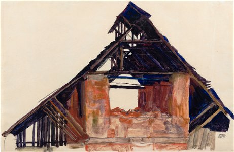 Egon Schiele - Old Gable - Google Art Project. Free illustration for personal and commercial use.