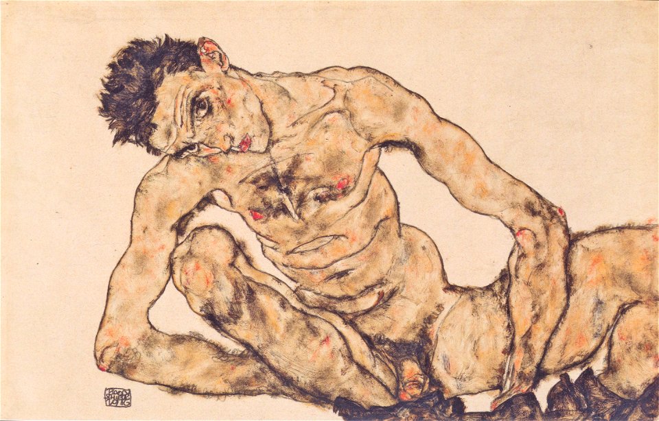 Egon Schiele - Aktselbstbildnis - 1916