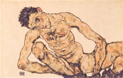 Egon Schiele - Aktselbstbildnis - 1916