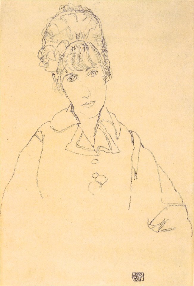 Egon Schiele - Portät Edith Schiele - 1915
