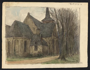 Eglise à Forest 1921 drawing by Jean-François Taelemans, R-2009-26367, Prints Department, Royal Library of Belgium
