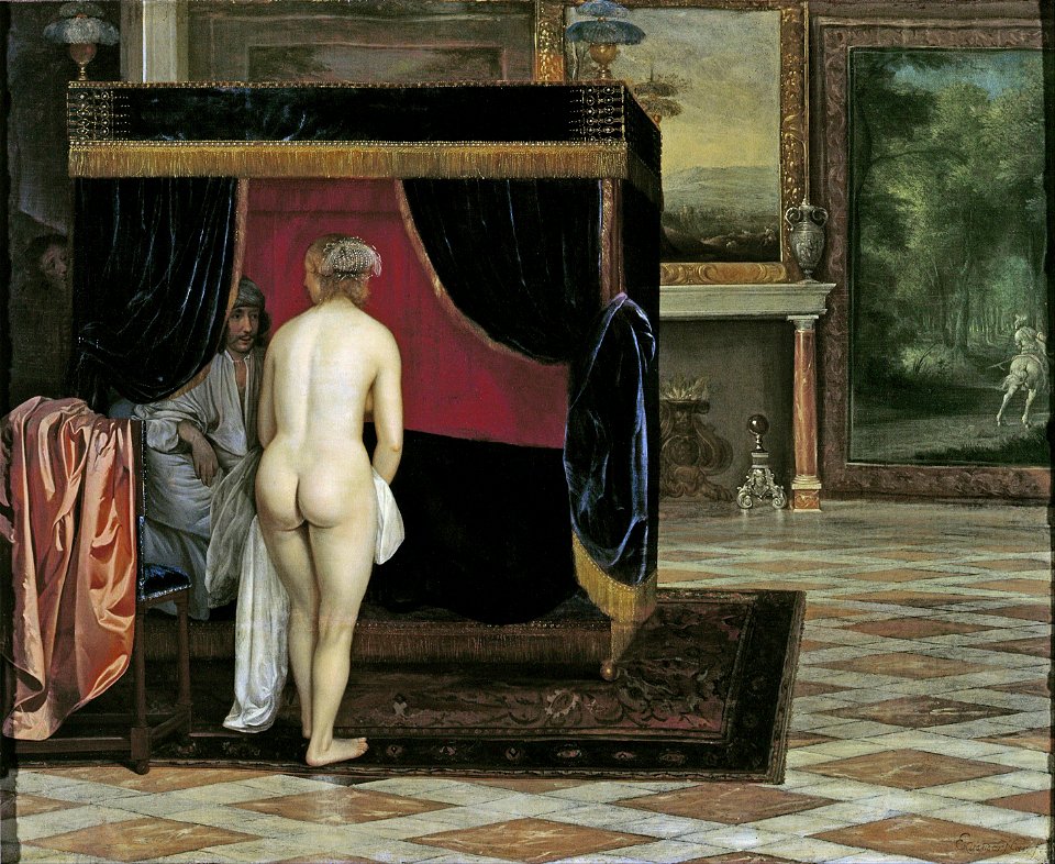 Eglon Hendrik van der Neer - Kandaules%u2019 Wife Discovering the Hiding Gyges - Google Art ProjectFXD
