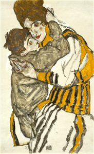 Egon Schiele - Schiele's Wife with Her Little Nephew - Google Art Project. Free illustration for personal and commercial use.