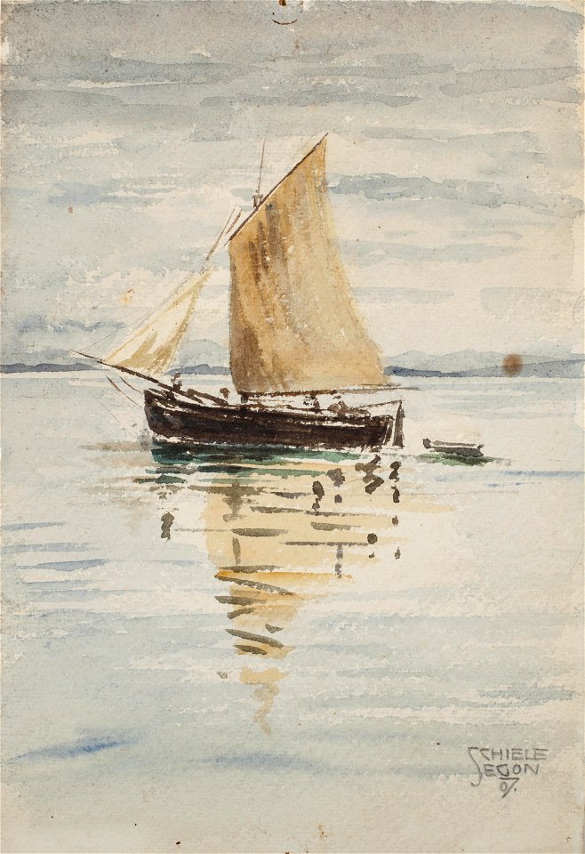Egon Schiele - Segelschiff mit Spiegelungen - JK 166