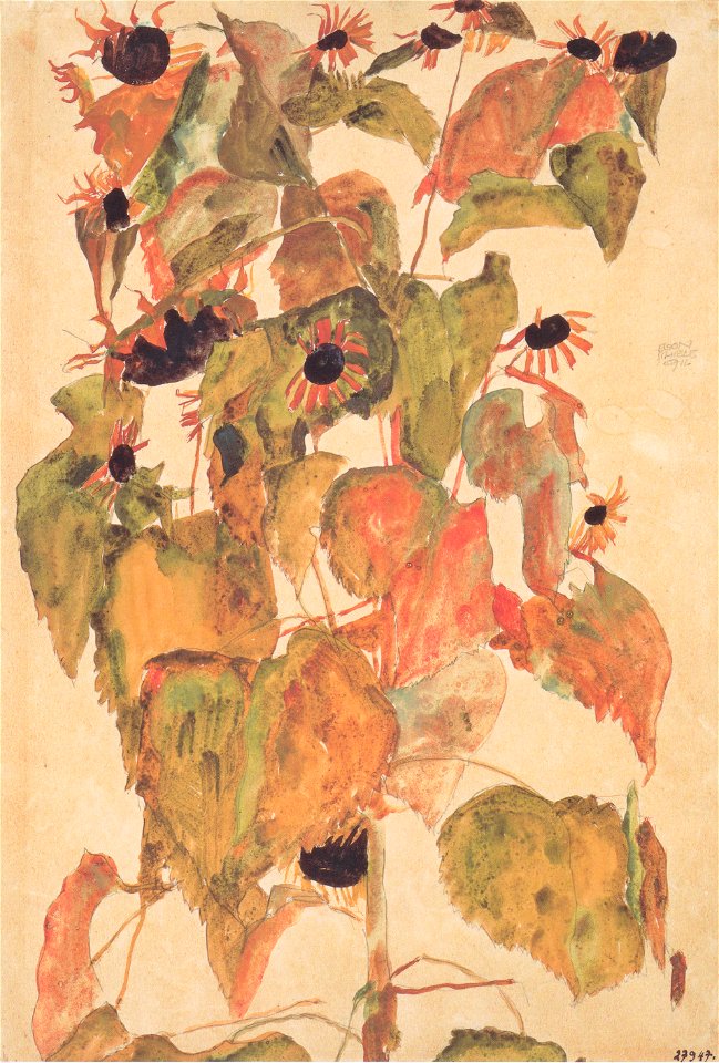 Egon Schiele - Sonnenblumen - 1911