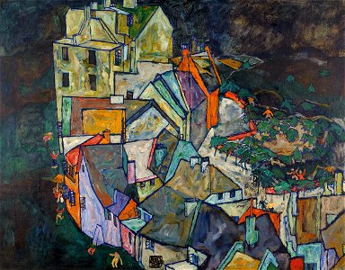 Egon Schiele - Stadtende bzw. Porträtskizzen Heinrich Benesch
