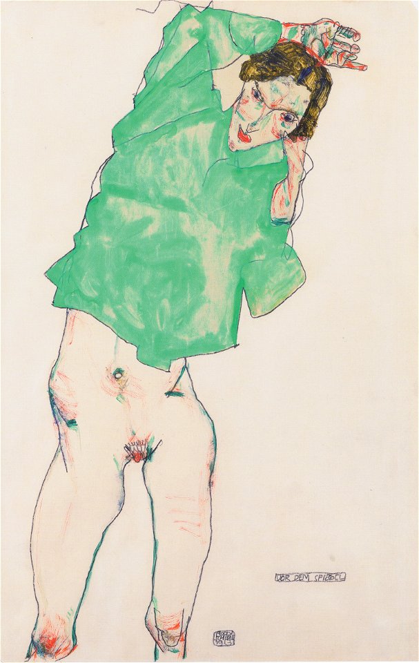 Egon Schiele - Vor dem Spiegel - 1913