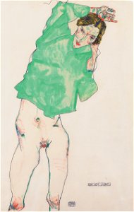 Egon Schiele - Vor dem Spiegel - 1913