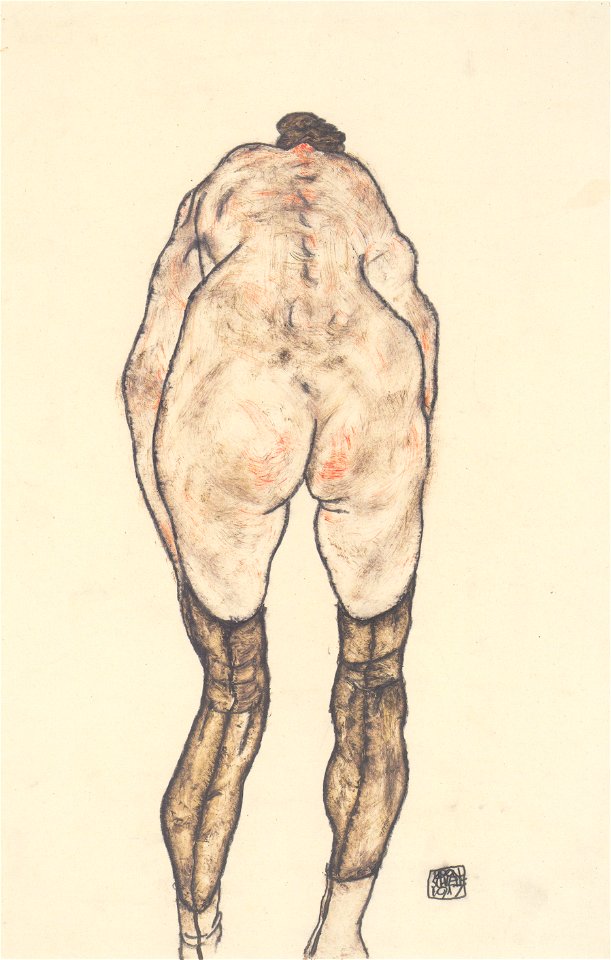 Egon Schiele - Weiblicher Rückenakt -1917