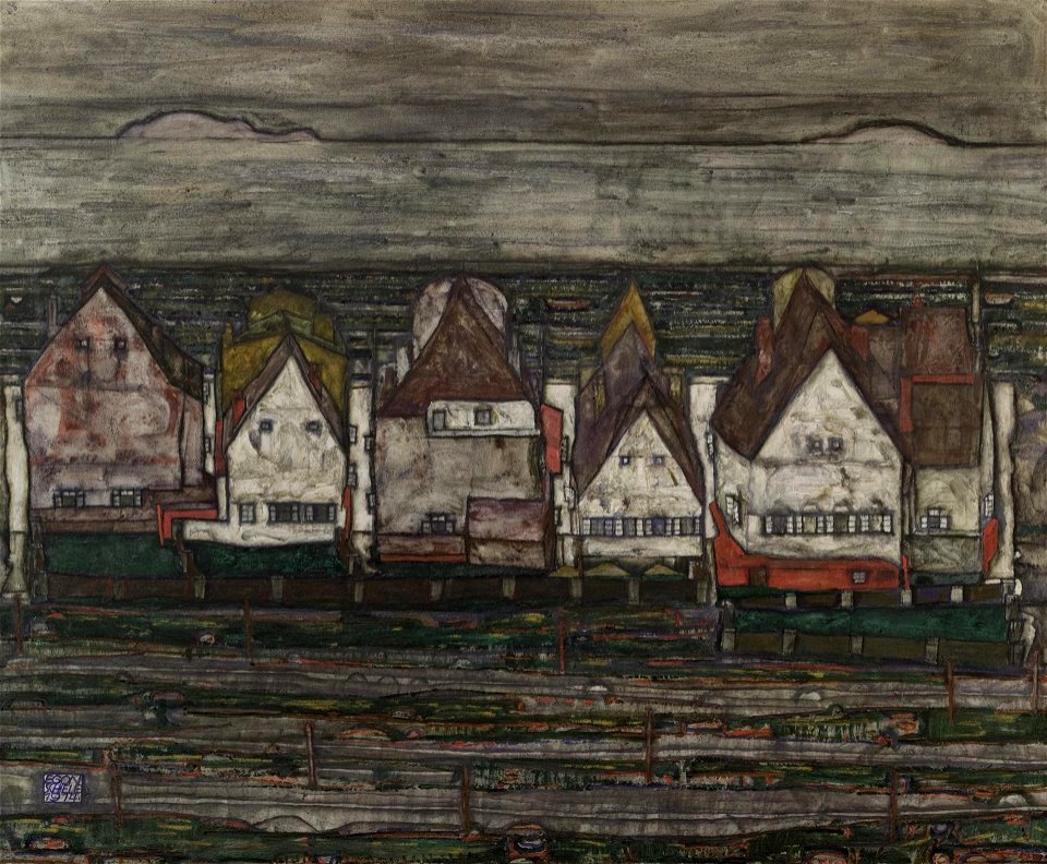 Egon Schiele - Die Häuser am Meer (1914)