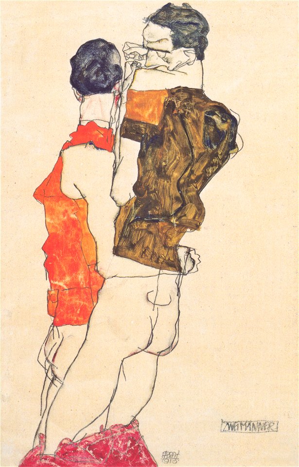 Egon Schiele - Zwei Männer - 1913