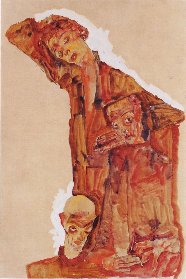 Egon Schiele - Dreifache Selbstdarstellung - 1911