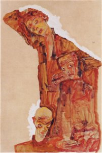 Egon Schiele - Dreifache Selbstdarstellung - 1911