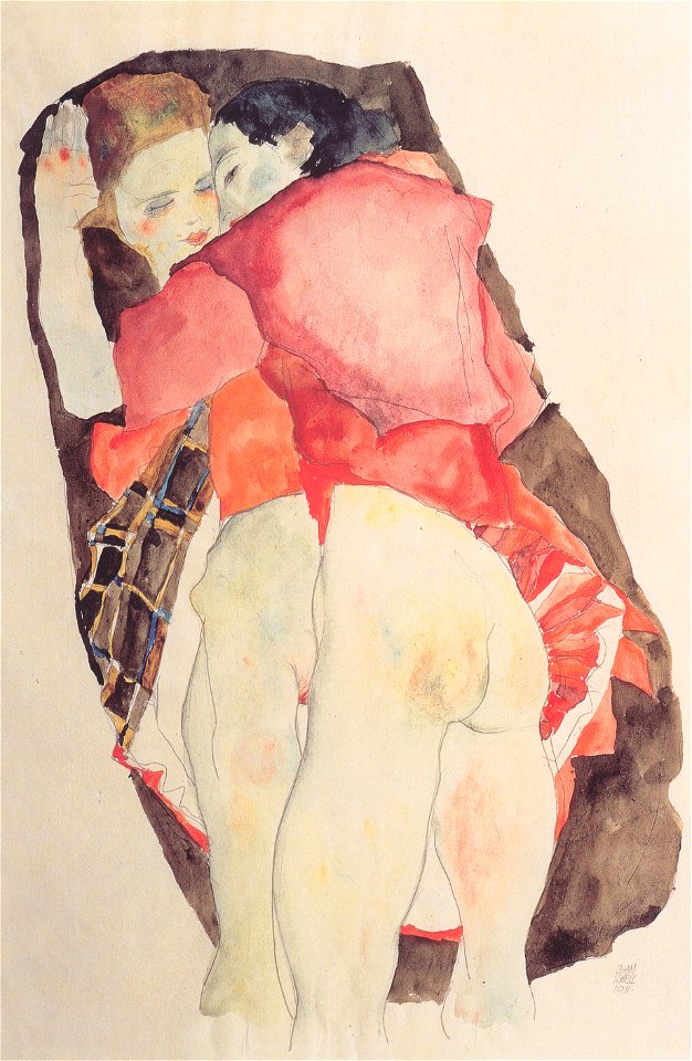 Egon Schiele - Zwei Mädchen - 1911