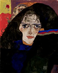 Egon Schiele - Mourning Woman - Google Art Project. Free illustration for personal and commercial use.
