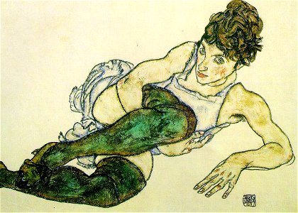 Egon Schiele - Green Stockings