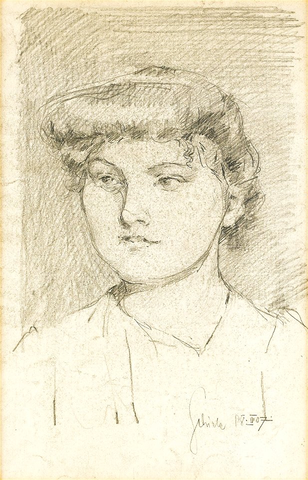 Egon Schiele Portrait eines jungen Mädchens 1907-11-18