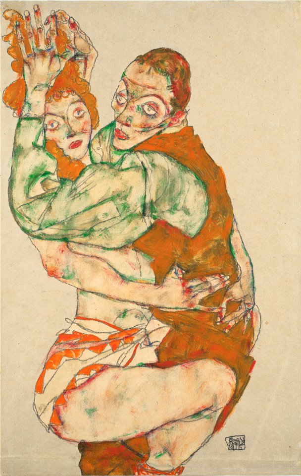 Egon Schiele - Lovemaking - Google Art Project