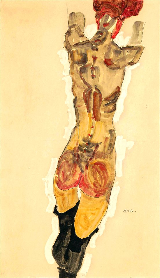 Egon schiele stehender ruckenakt