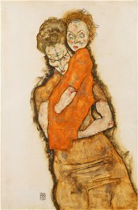 Egon Schiele - Mother and Child - Google Art Project. Free illustration for personal and commercial use.