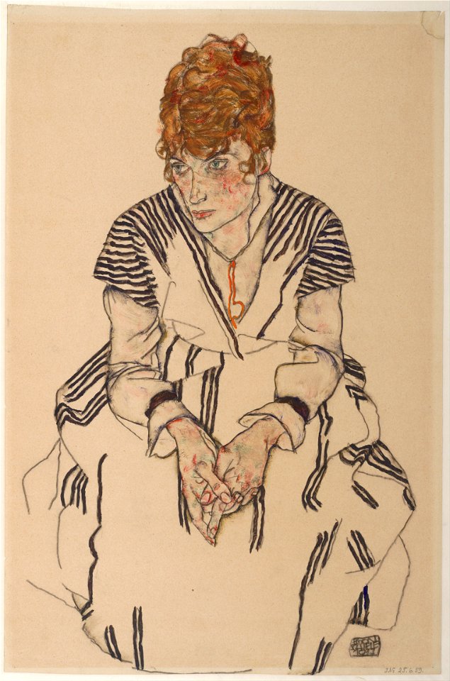 Egon Schiele - Portrait of the Artist's Sister-in-Law, Adele Harms, 1917 - Google Art Project