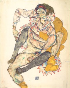 Egon Schiele - Sitzendes Paar - 1915