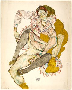 Egon Schiele - Seated Couple, 1915 - Google Art Project