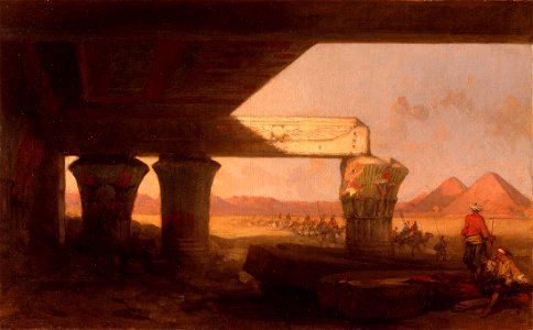 Egyptian Landscape with a Distant View of the Pyramids) by David Roberts, RA