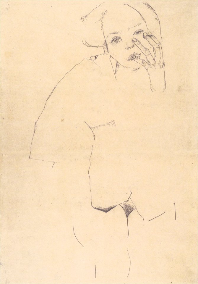 Egon Schiele - Weiblicher Akt - 1910