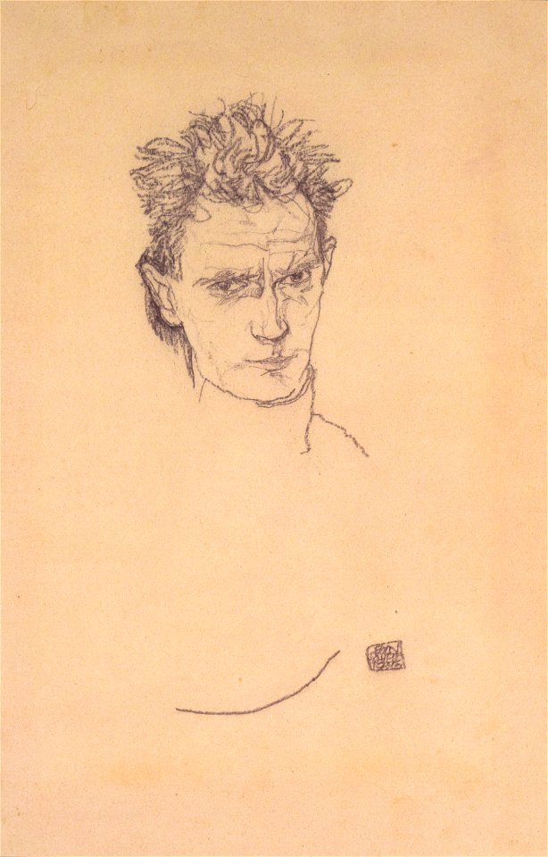 Egon Schiele - Selbstporträt in Uniform - 1916