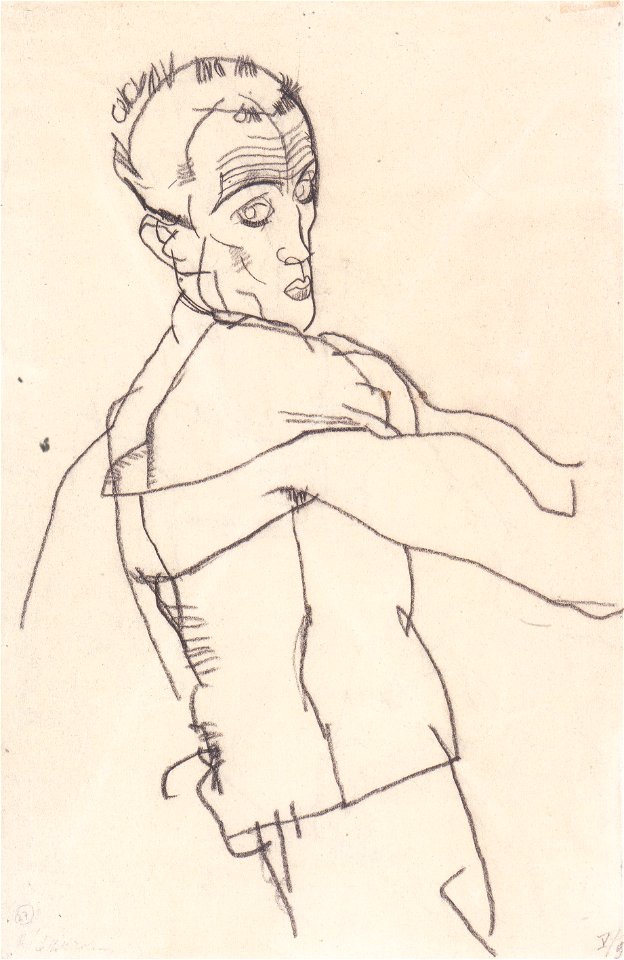 Egon Schiele -Selbstbildnis im Profil - 1914