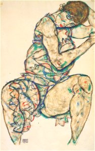 Egon Schiele - Sitzender Halbtakt - 1914
