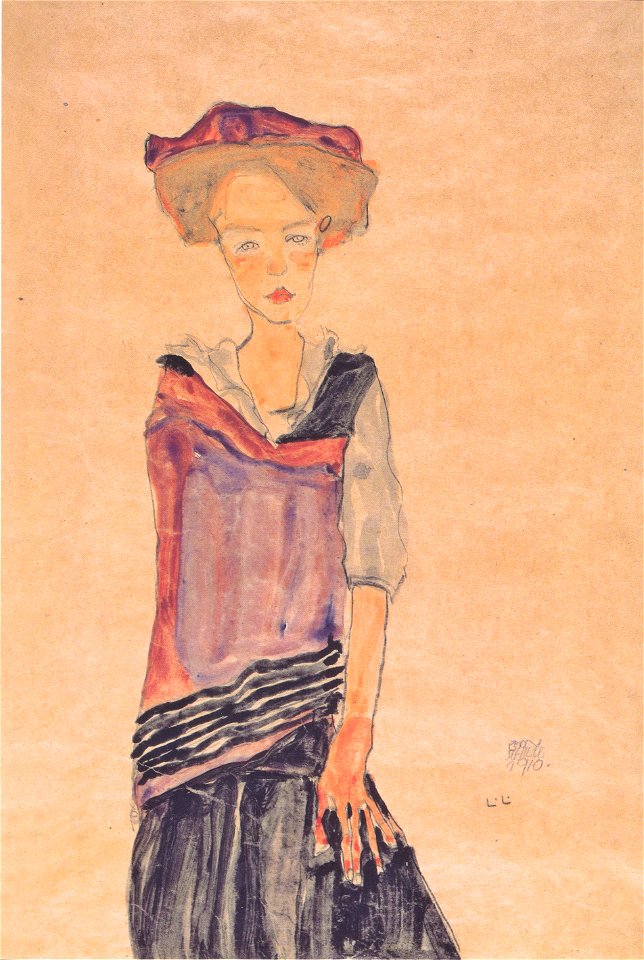 Egon Schiele - Stehendes Mädchen - 1910