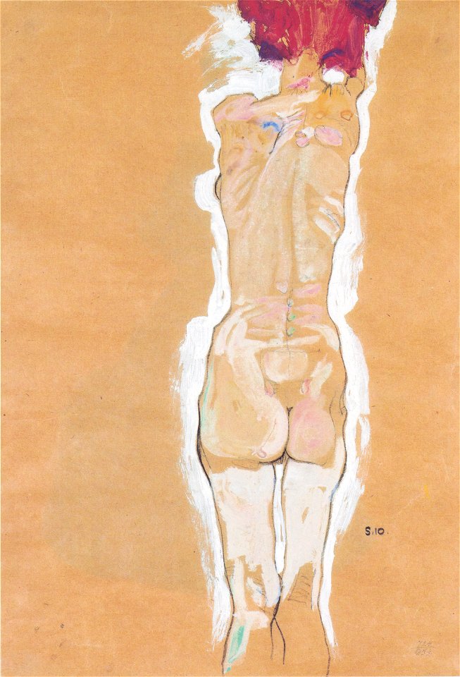 Egon Schiele - Weiblicher Rückenakt - 1910