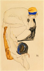 EGON SCHIELE 1890 - 1918 ZWEI LIEGENDE FIGUREN
