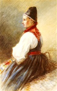 Egron Lundgren - Flicka i folkdräkt
