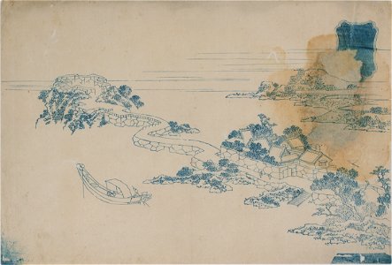 Eight Views of Ryukyu by Hokusai - proof of Sound of Lake Rinkai (Urasoe Art Museum)