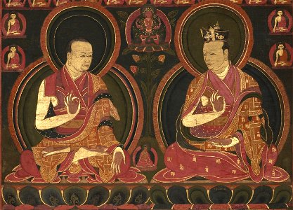 Eighth Karmapa, Mikyo Dorje (1507-1554) and his teacher the First Sangye Nyenpa - Google Art Project (cropped)