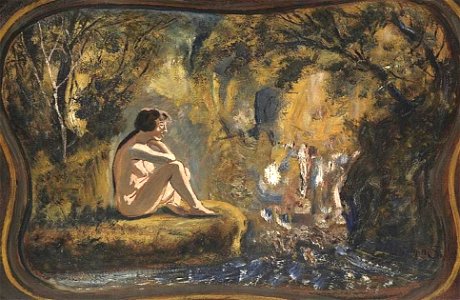 Nude in Woods by Louis Michel Eilshemius, 1916. Free illustration for personal and commercial use.