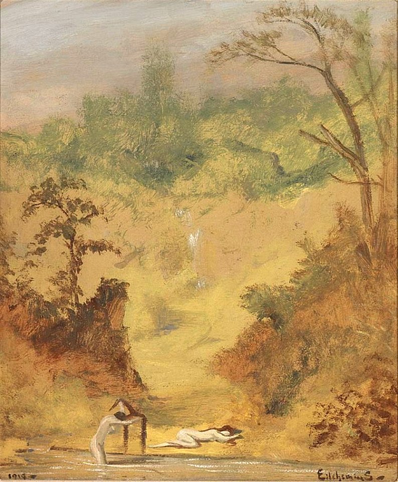 Woman Washing her Hair while Another Sleeps, Louis Michel Eilshemius