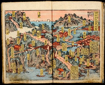 Keisei Eisen, Tales of Sexual Conquest and the Violet of Edo (Iro jiman edo murasaki), map of brothel districts