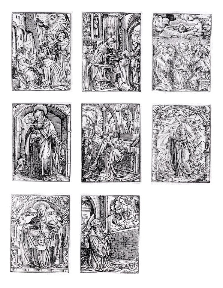 Eight Illustrations for a Hortulus Animae, by Hans Holbein the Younger