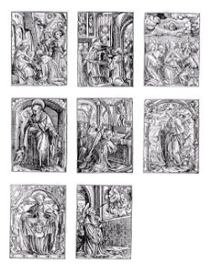 Eight Illustrations for a Hortulus Animae, by Hans Holbein the Younger