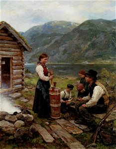 Jahn Ekenæs - Familie i Norsk fjordlandskapet (1908)
