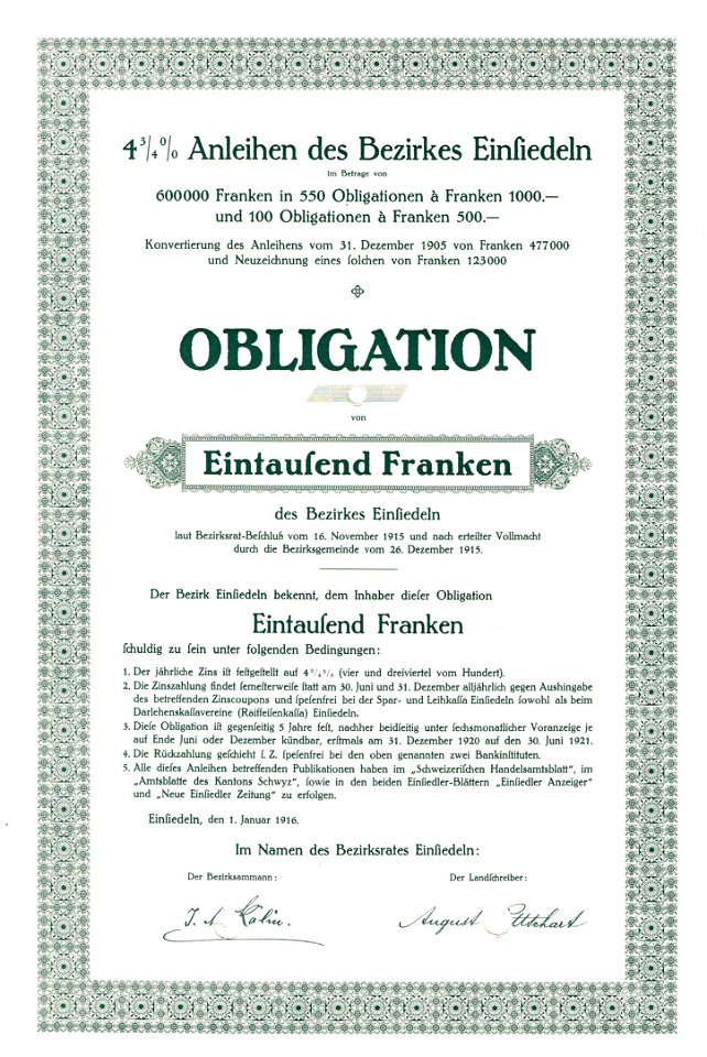 Einsiedeln Bezirk 1916