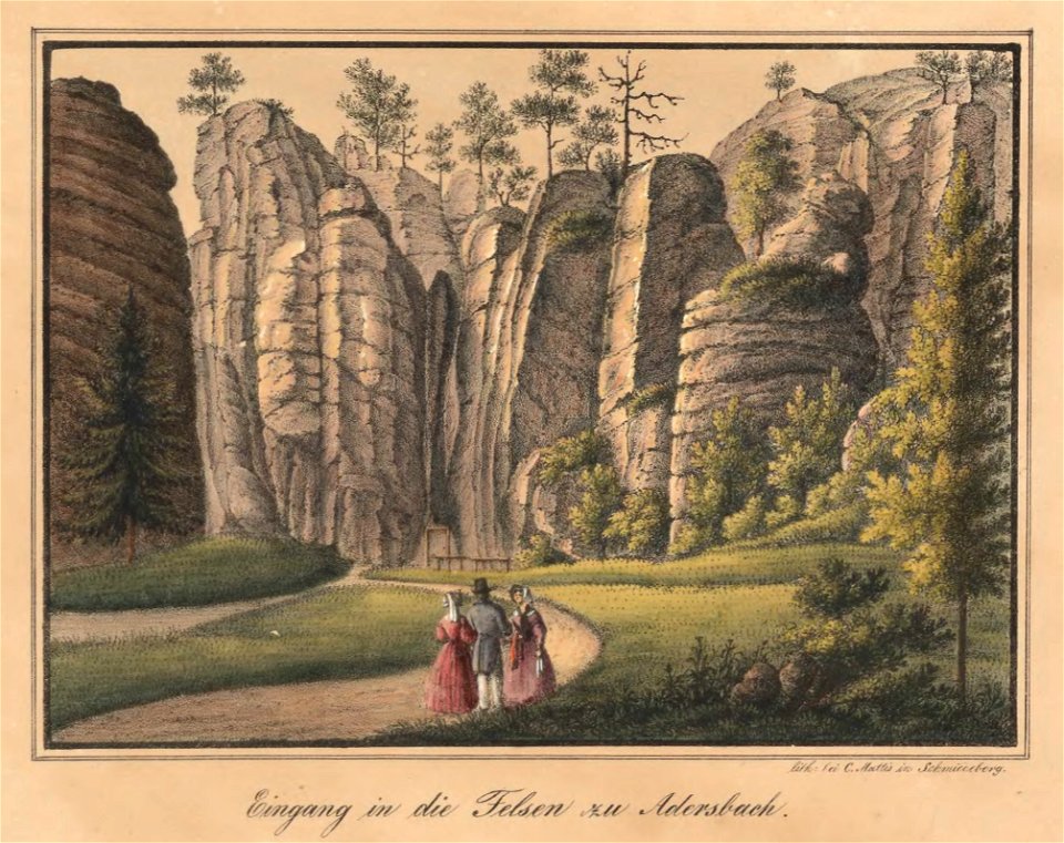 Eingang in die Felsen zu Adersbach Carl Theodor Mattis